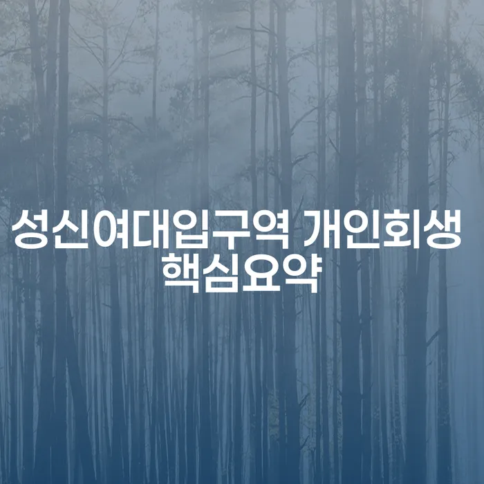 성신여대입구역 개인회생 핵심요약