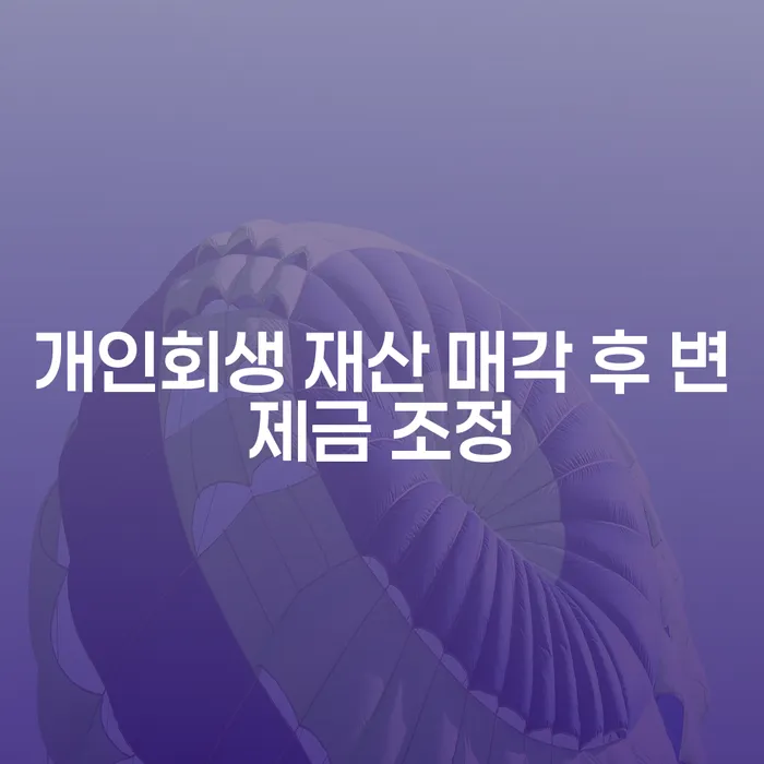 개인회생 재산 매각 후 변제금 조정의 필요성을 아시나요?