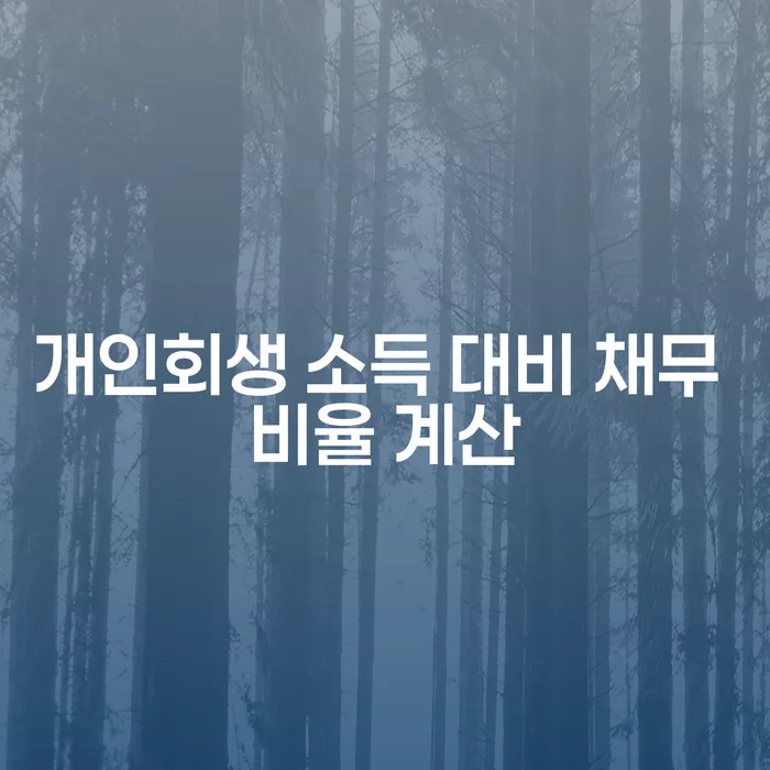 개인회생 소득 대비 채무 비율 계산, 어떻게 해야 할까요?